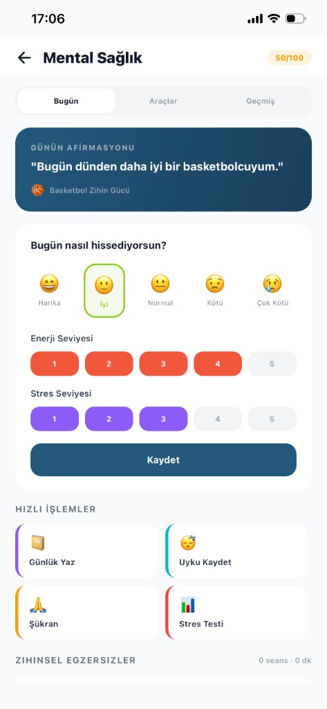 Alpify Mental Sağlık ekranı - Ruh Hali ve Mental Gelişim